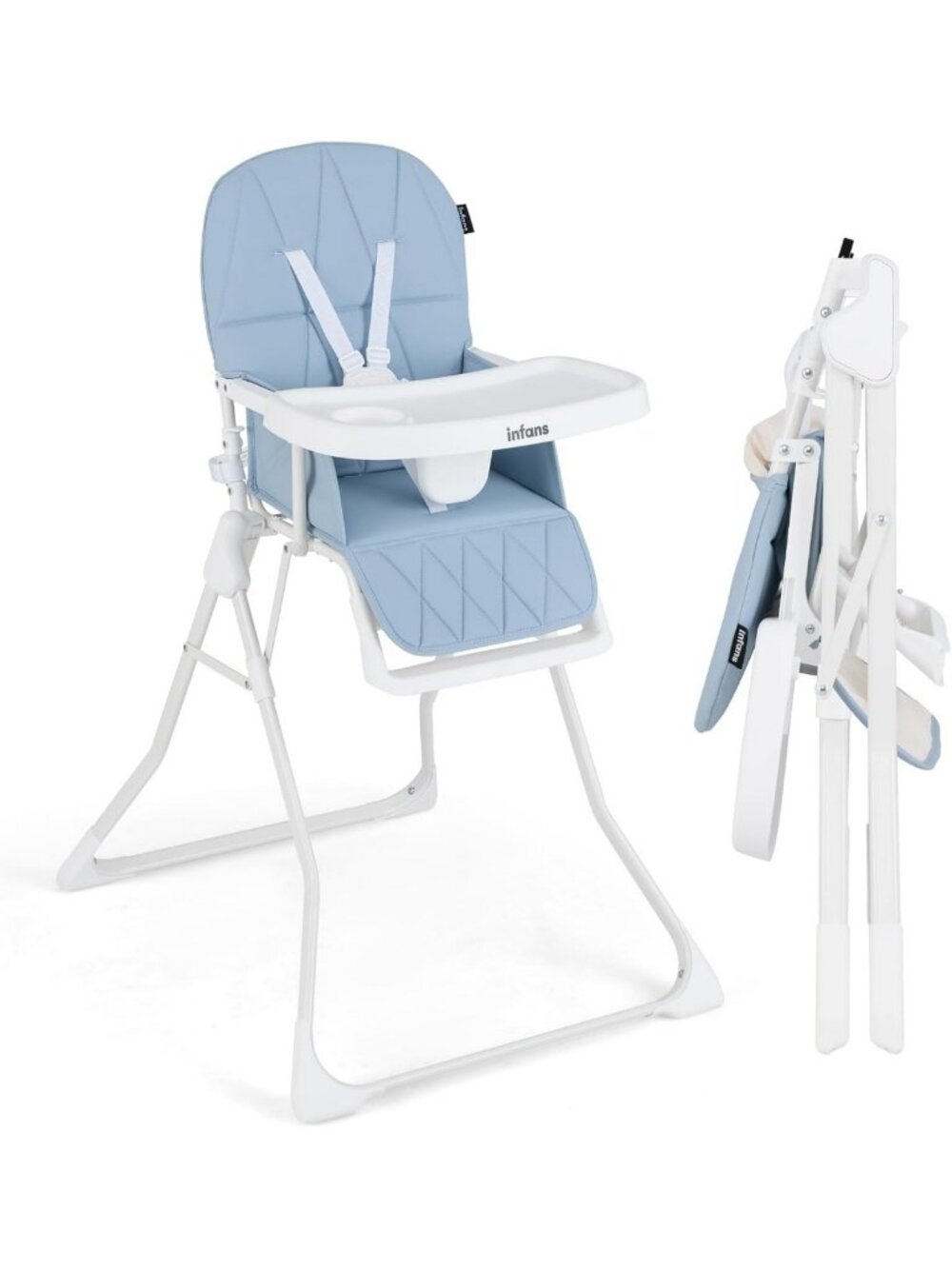 Portable Folding High Chair for Babies & Toddlers, Adjustable Footrest, Easy